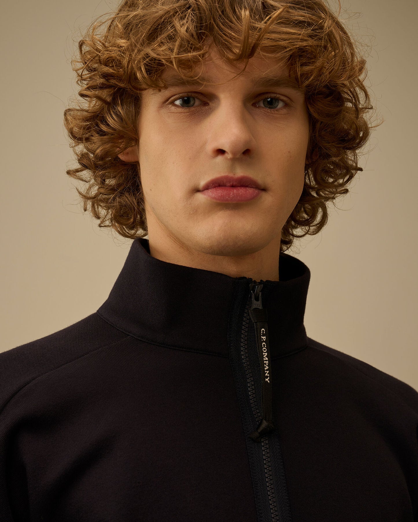Diagonal Raised Fleece Half Zip Lens Sweatshirt, TOTAL ECLIPSE - BLUE