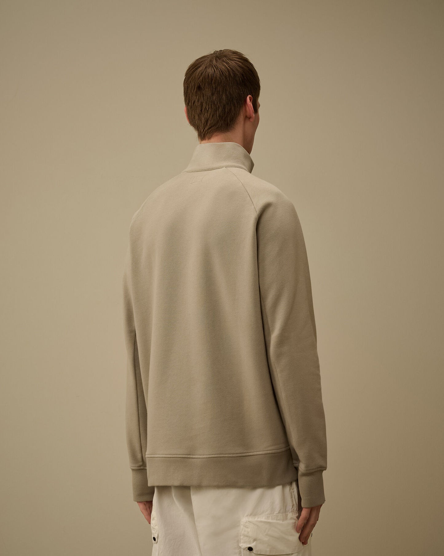 Diagonal Raised Fleece Half Zip Lens Sweatshirt, DOVE - GREY