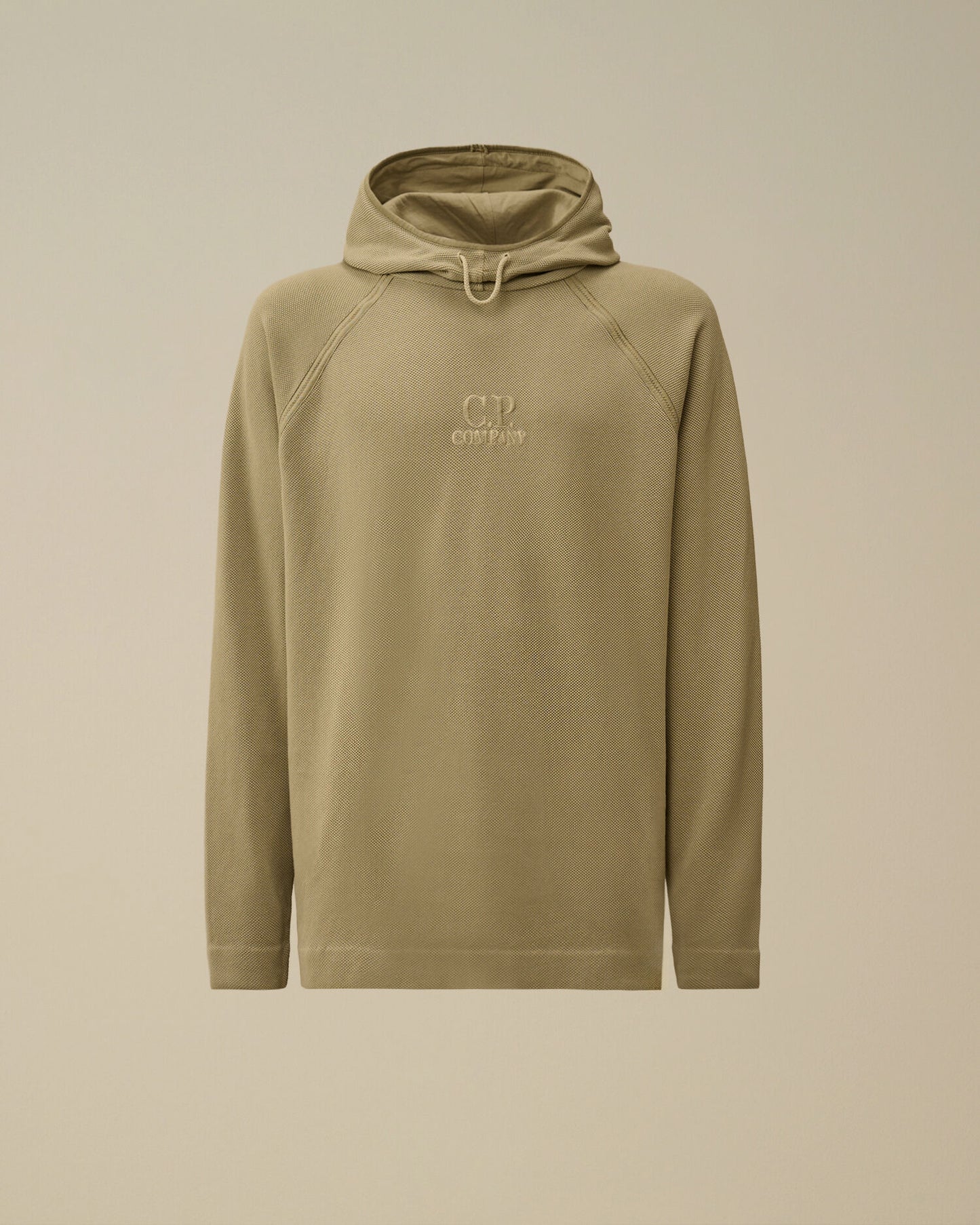 Heavy Piquet Hooded Sweatshirt, MOSS GRAY - GREEN