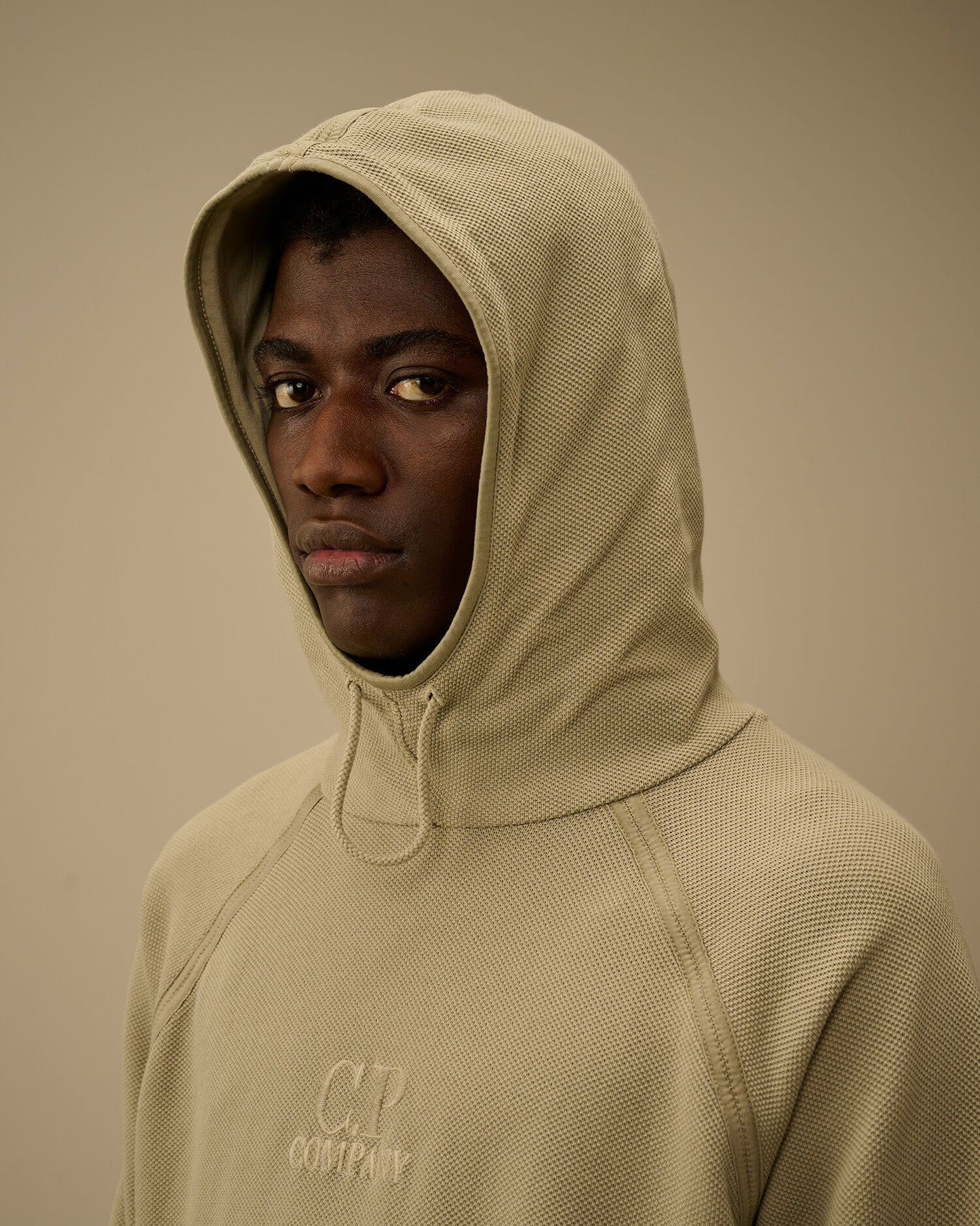 Heavy Piquet Hooded Sweatshirt, MOSS GRAY - GREEN