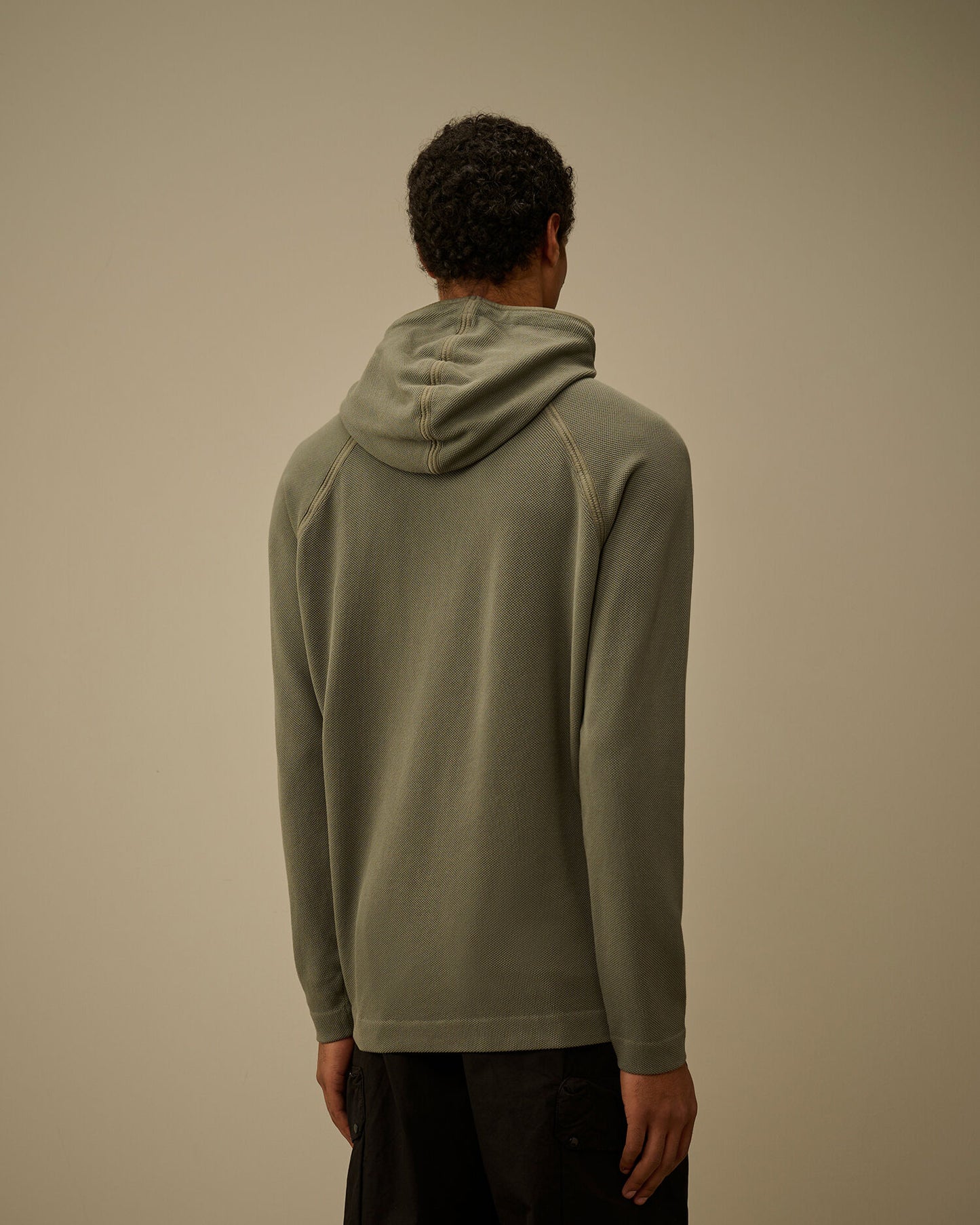 Heavy Piquet Hooded Sweatshirt, GUNMETAL - GREY