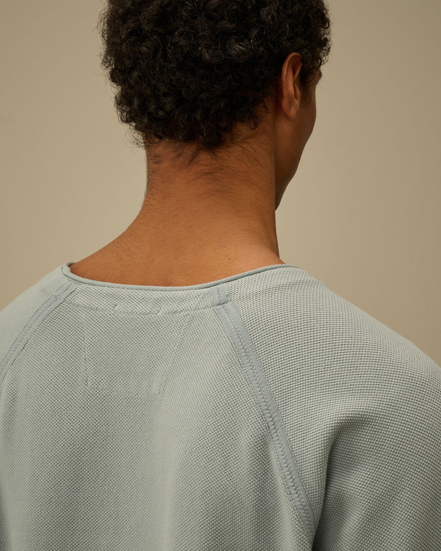 Heavy Piquet Pigment Dyed Mockneck Sweatshirt, SILVER BLUE