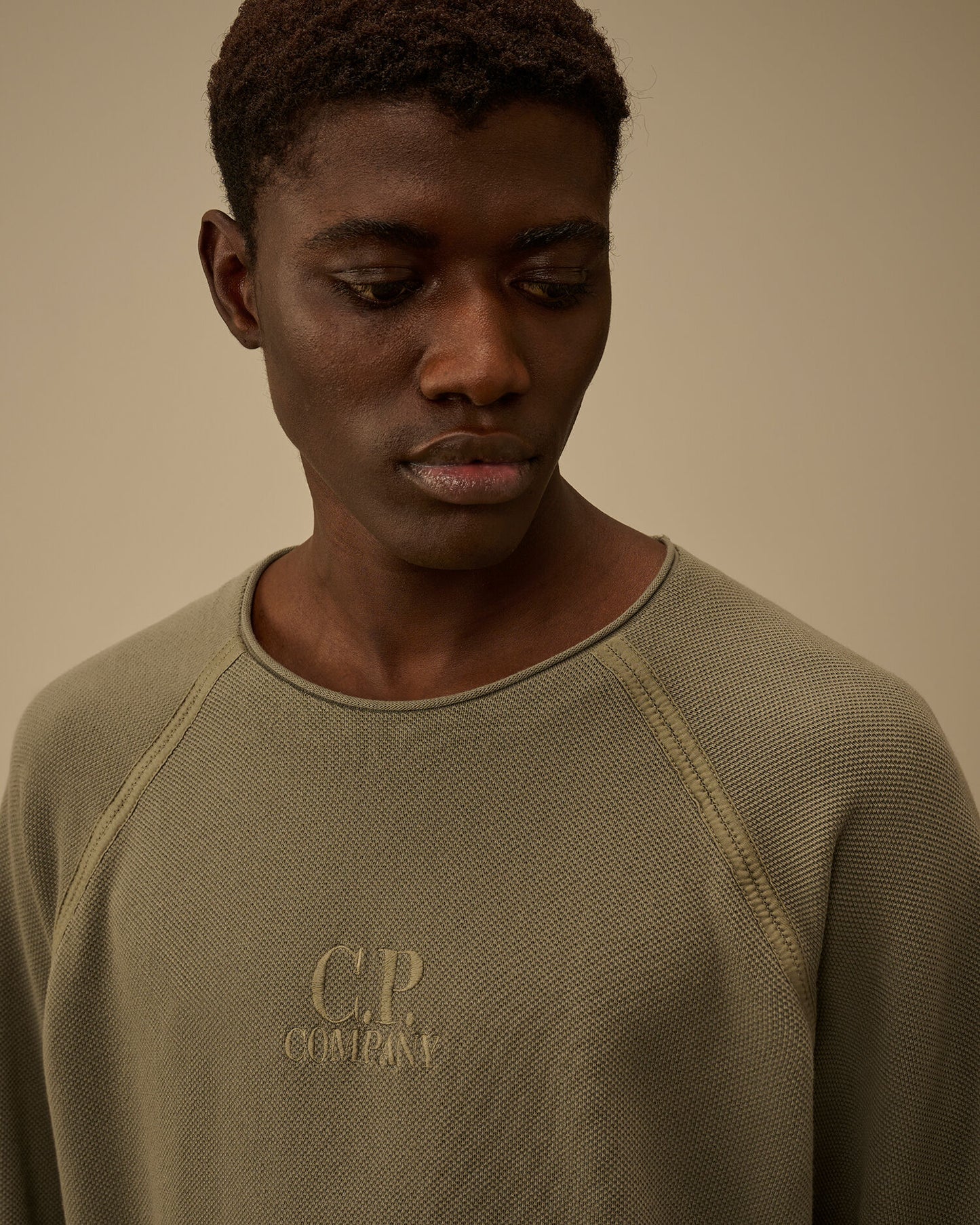 Heavy Piquet Pigment Dyed Mockneck Sweatshirt, GUNMETAL - GREY