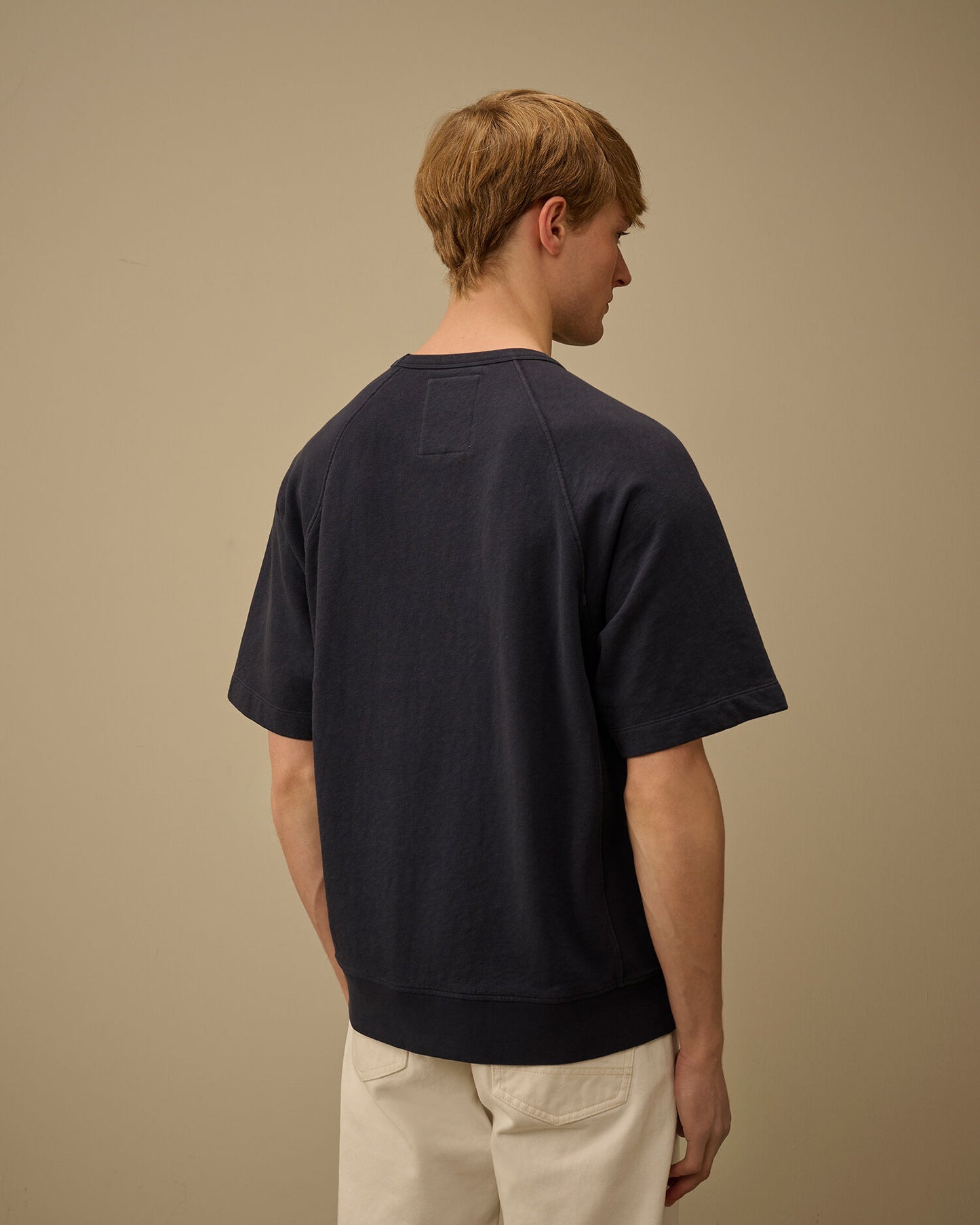 Malfilè Fleece Short Sleeve Sweatshirt, MIDNIGHT NAVY - BLUE