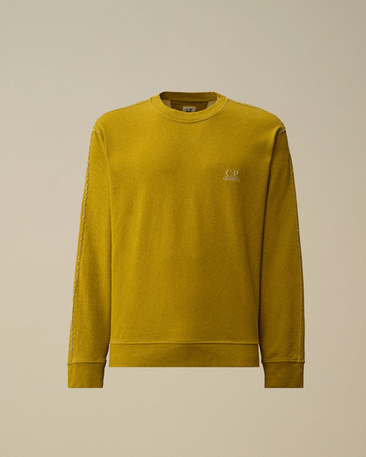 Heavy Jersey Plated Crewneck Sweatshirt, ANTIQUE MOSS -YELLOW
