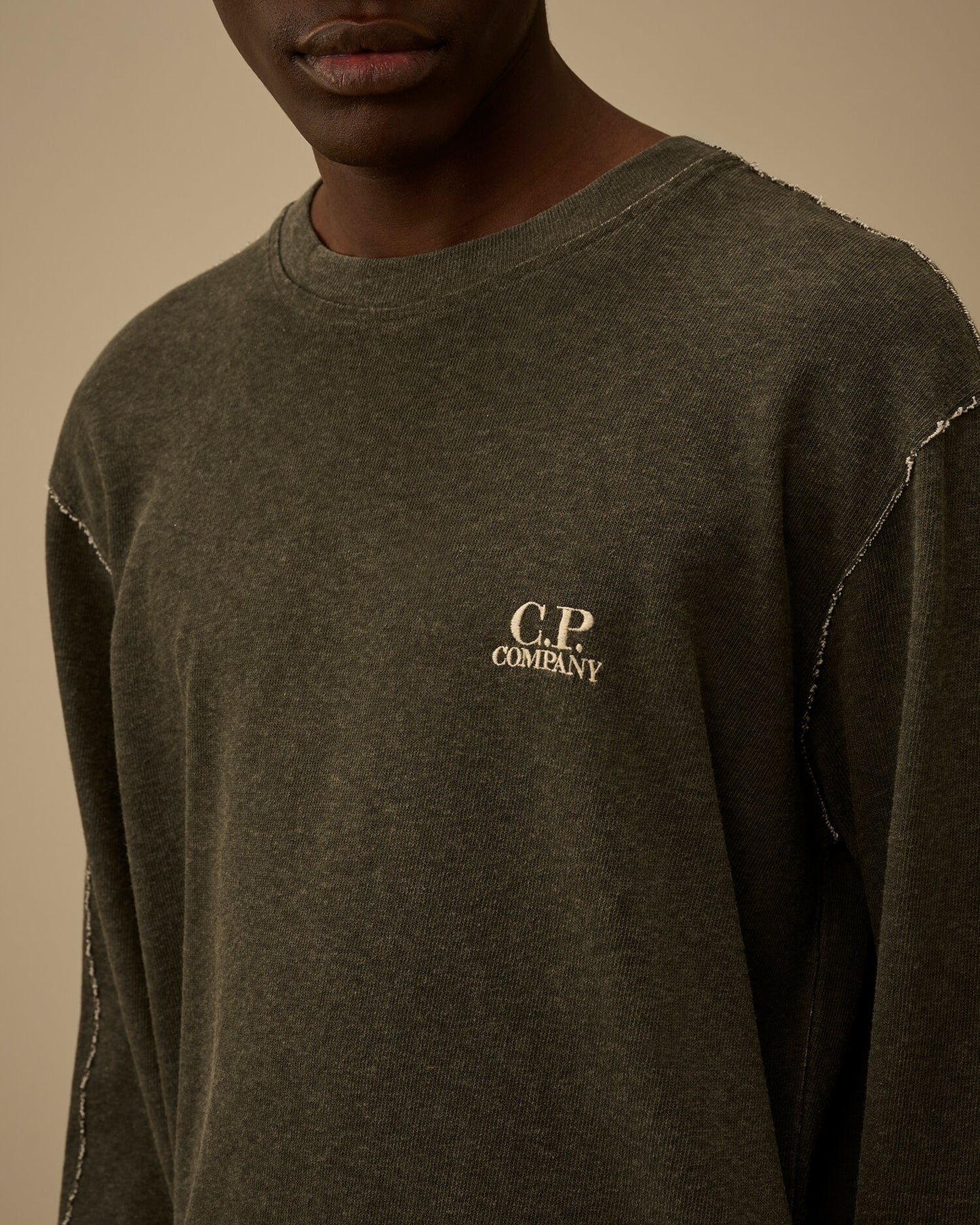 Heavy Jersey Plated Crewneck Sweatshirt, GUNMETAL - GREY