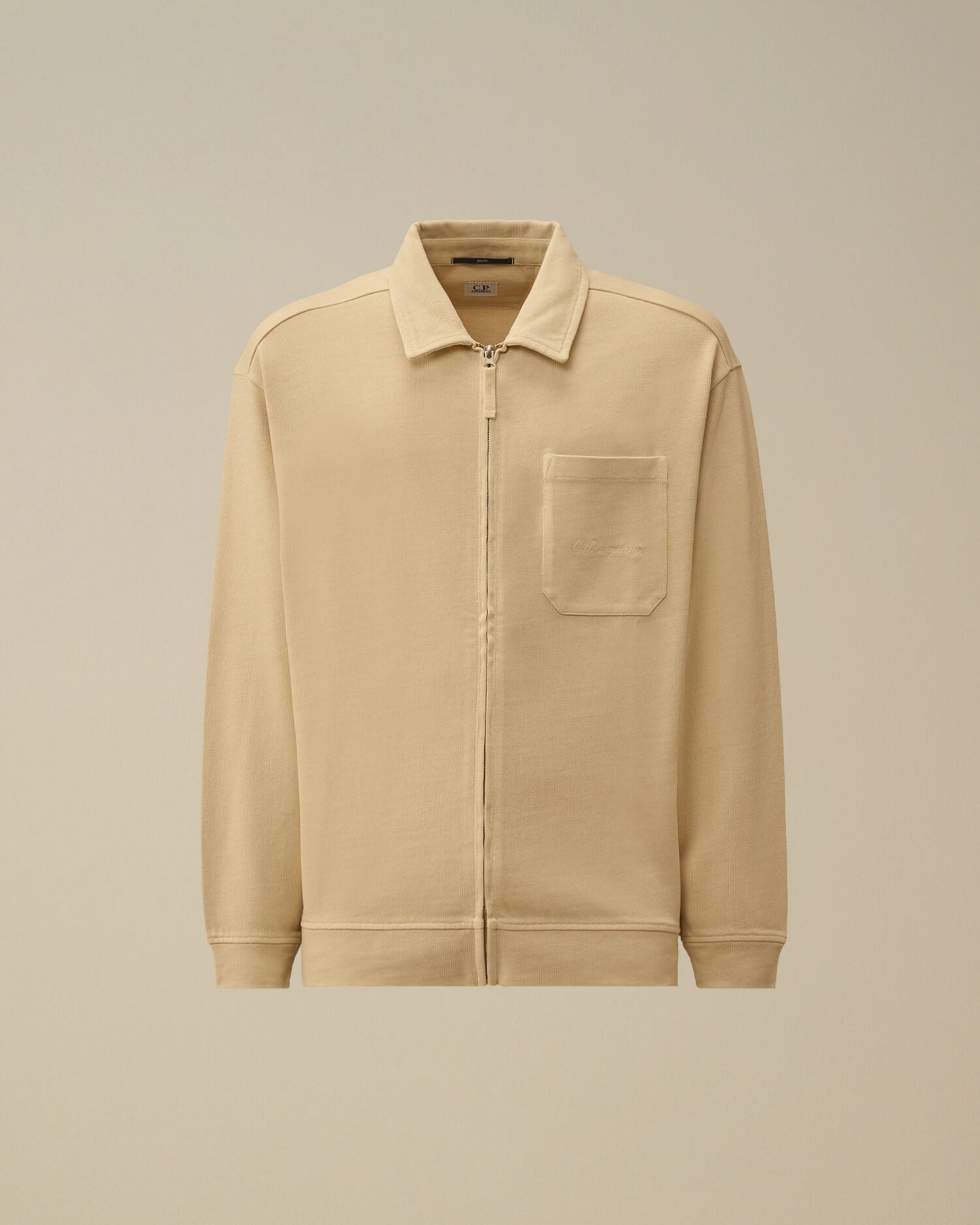 Combed Jersey 10/2 Boxy Zip Sweatshirt, FROZEN DEW - WHITE