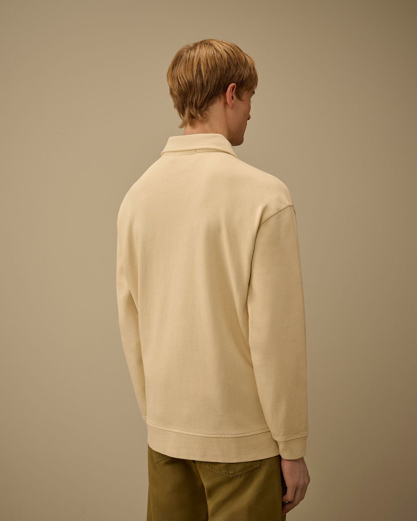 Combed Jersey 10/2 Boxy Zip Sweatshirt, FROZEN DEW - WHITE