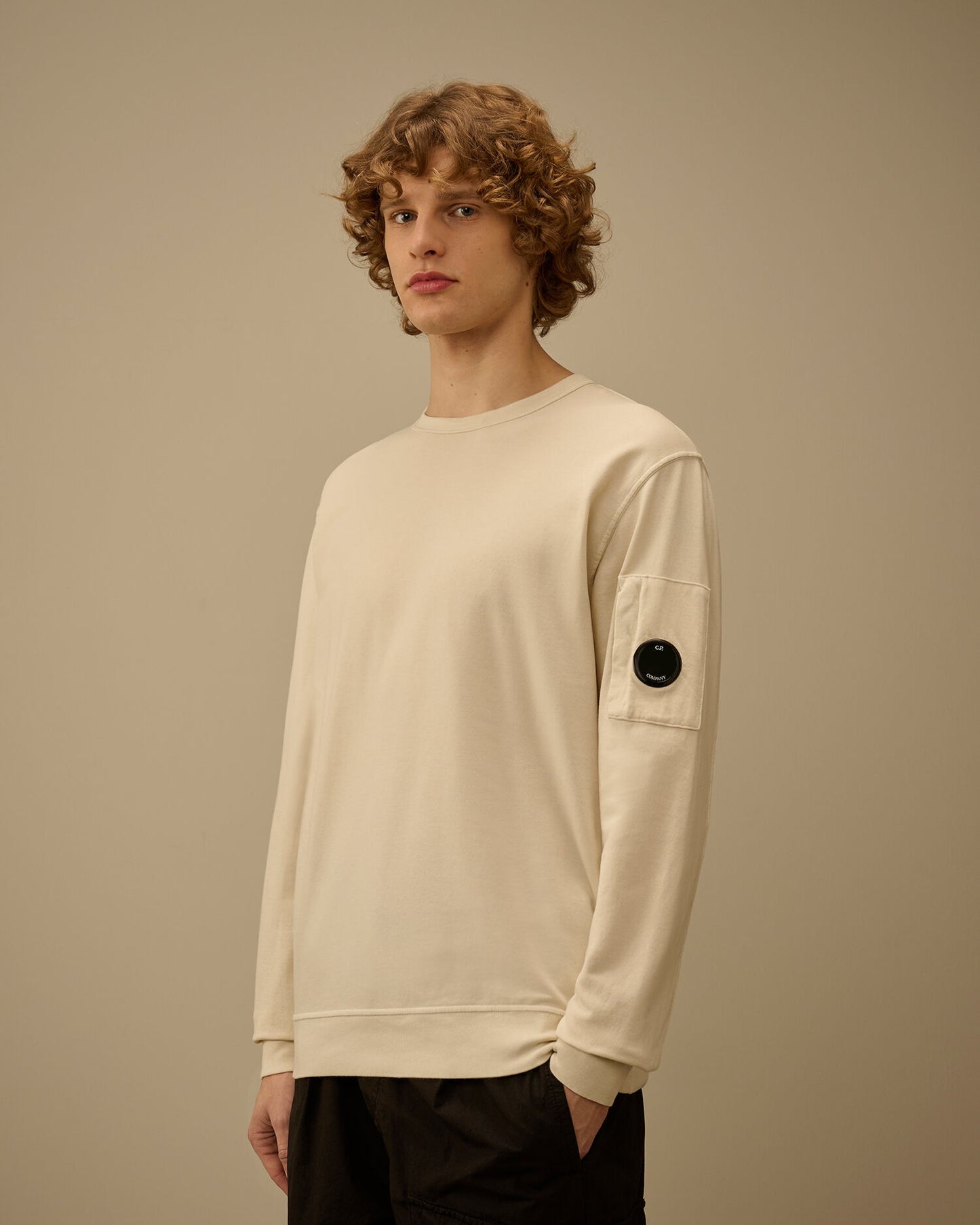Light Fleece Crewneck Sweatshirt, FROZEN DEW - WHITE