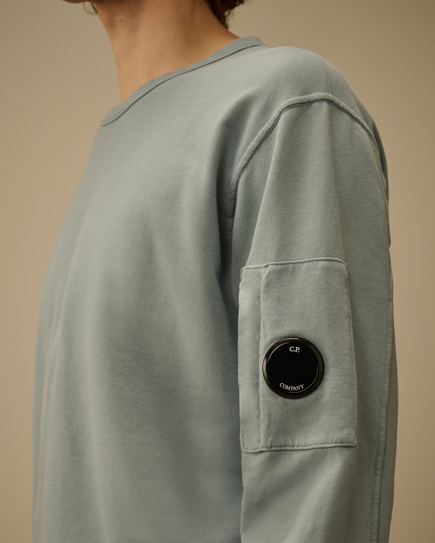 Light Fleece Crewneck Sweatshirt, SILVER BLUE