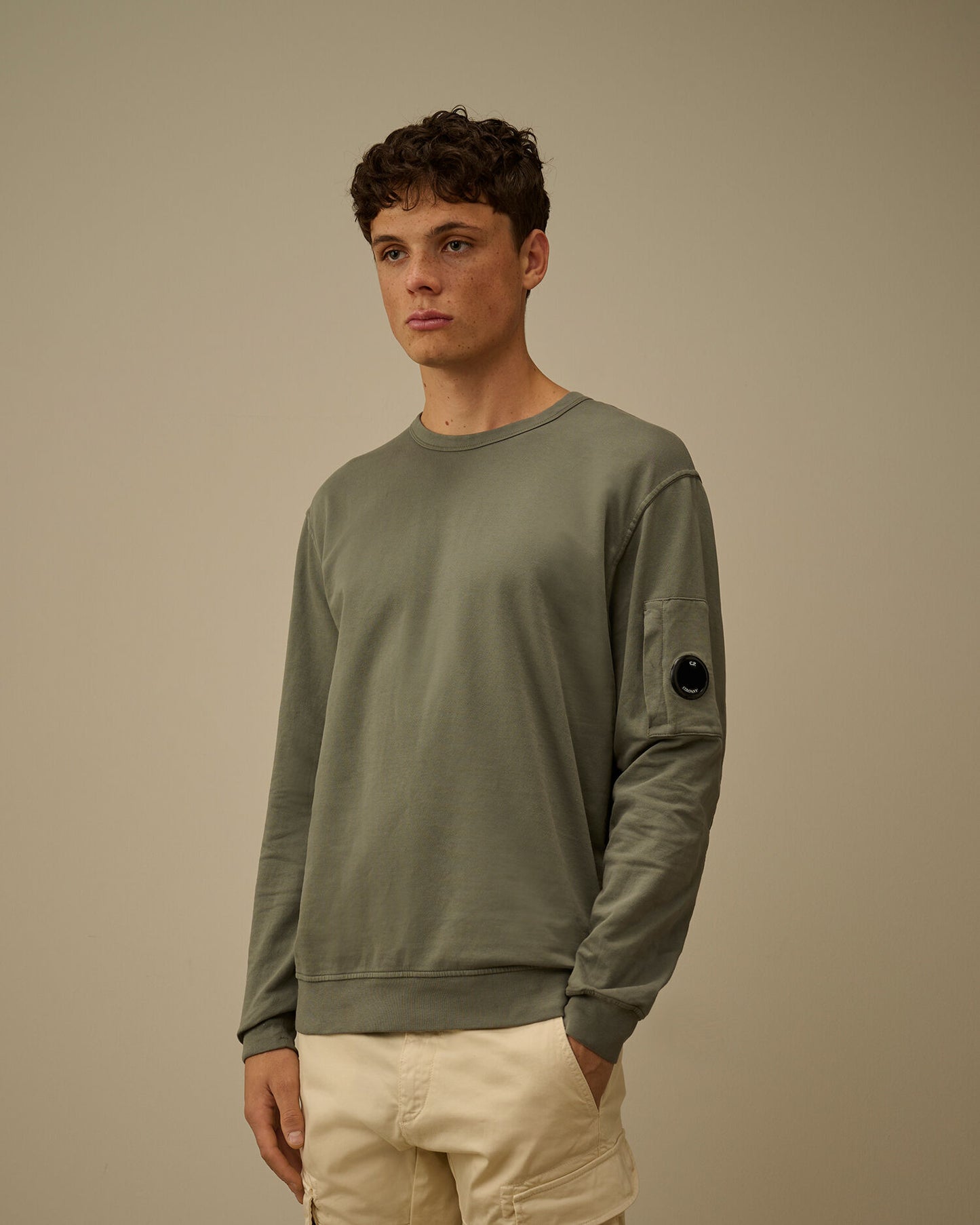 Light Fleece Crewneck Sweatshirt, GUNMETAL - GREY
