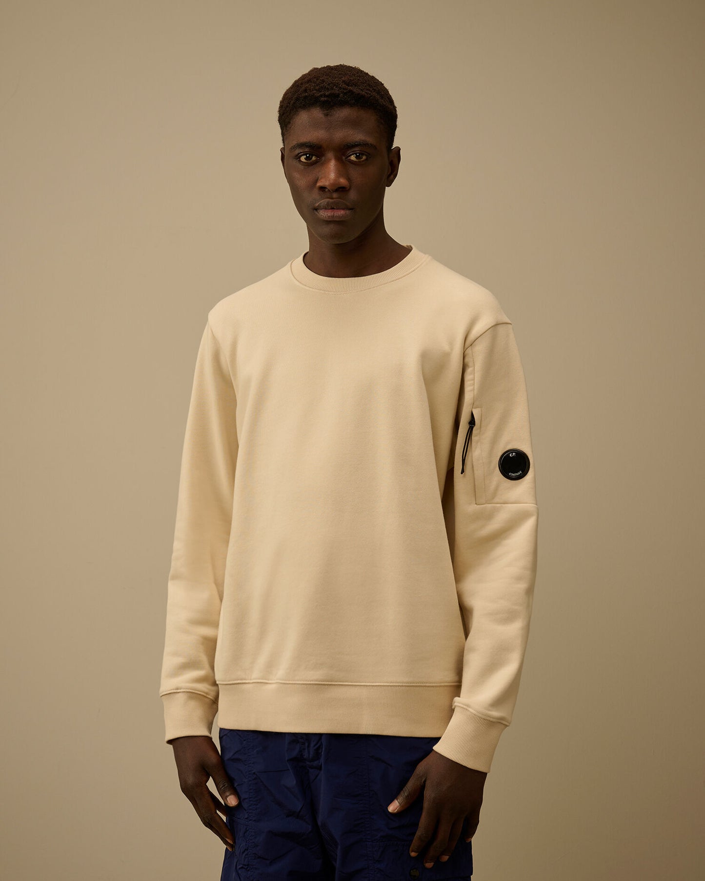 Diagonal Raised Fleece Crewneck Lens Sweatshirt, FROZEN DEW - WHITE