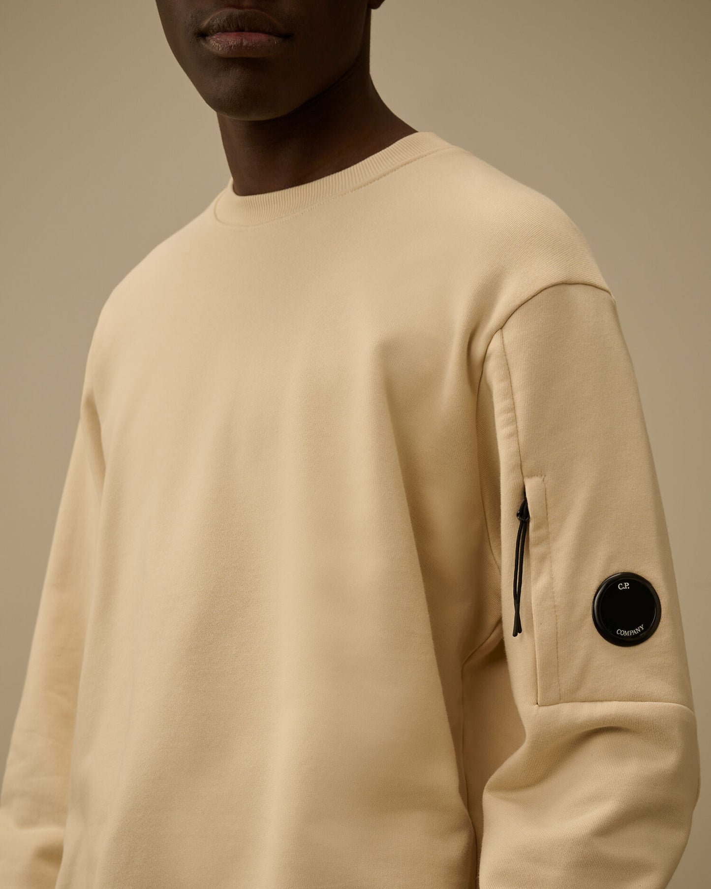 Diagonal Raised Fleece Crewneck Lens Sweatshirt, FROZEN DEW - WHITE