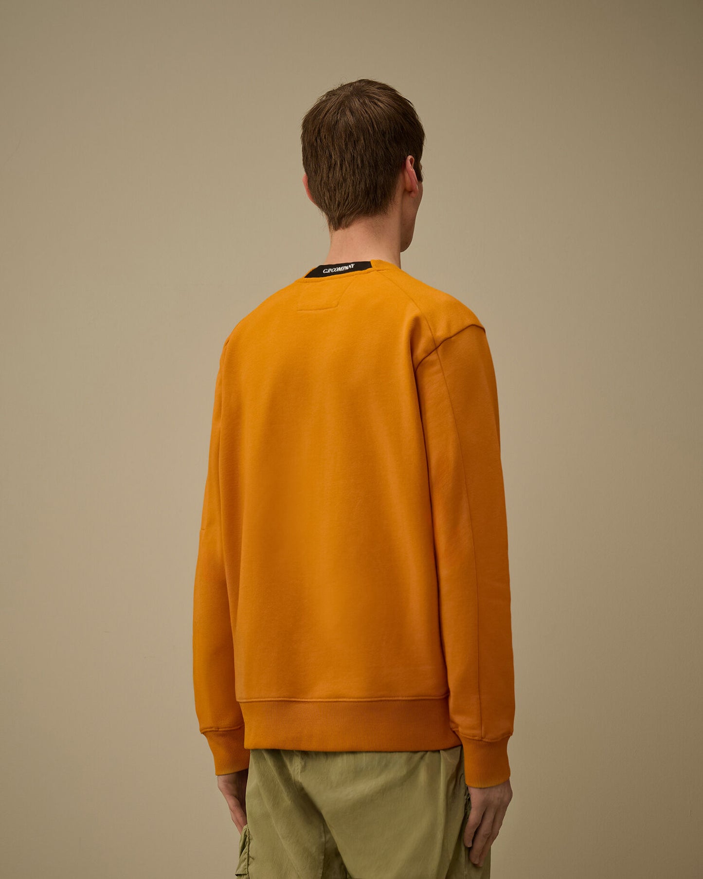 Diagonal Raised Fleece Crewneck Lens Sweatshirt, DESERT SUN - ORANGE