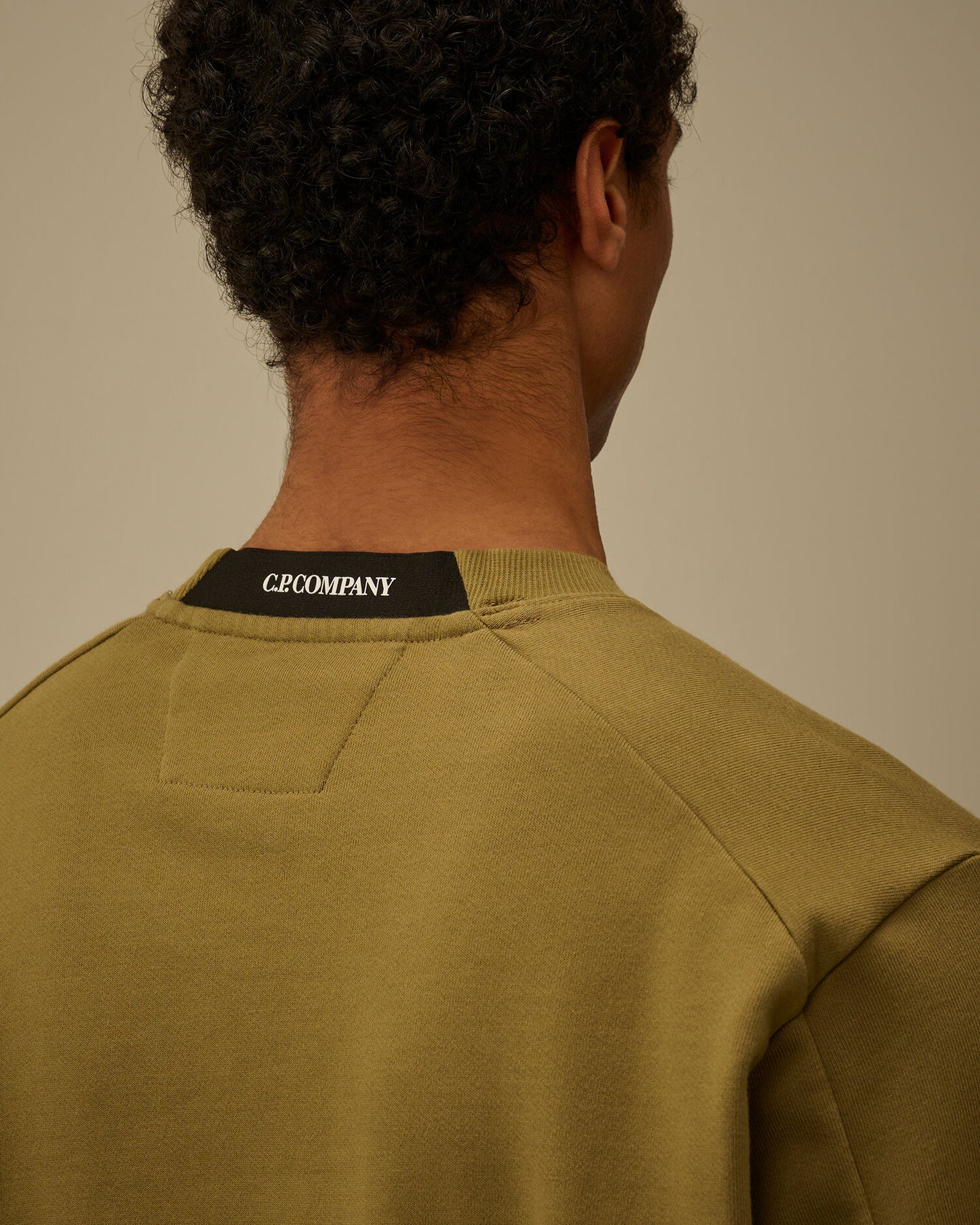 Diagonal Raised Fleece Crewneck Lens Sweatshirt, DRIED HERB - GREEN