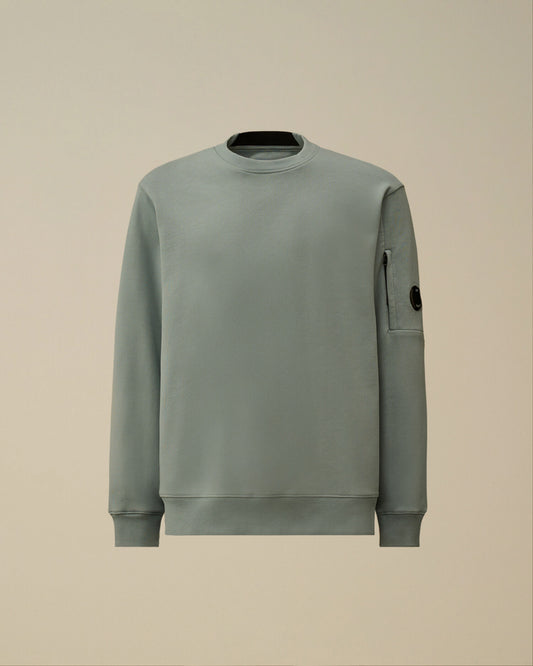 Diagonal Raised Fleece Crewneck Lens Sweatshirt, SILVER BLUE