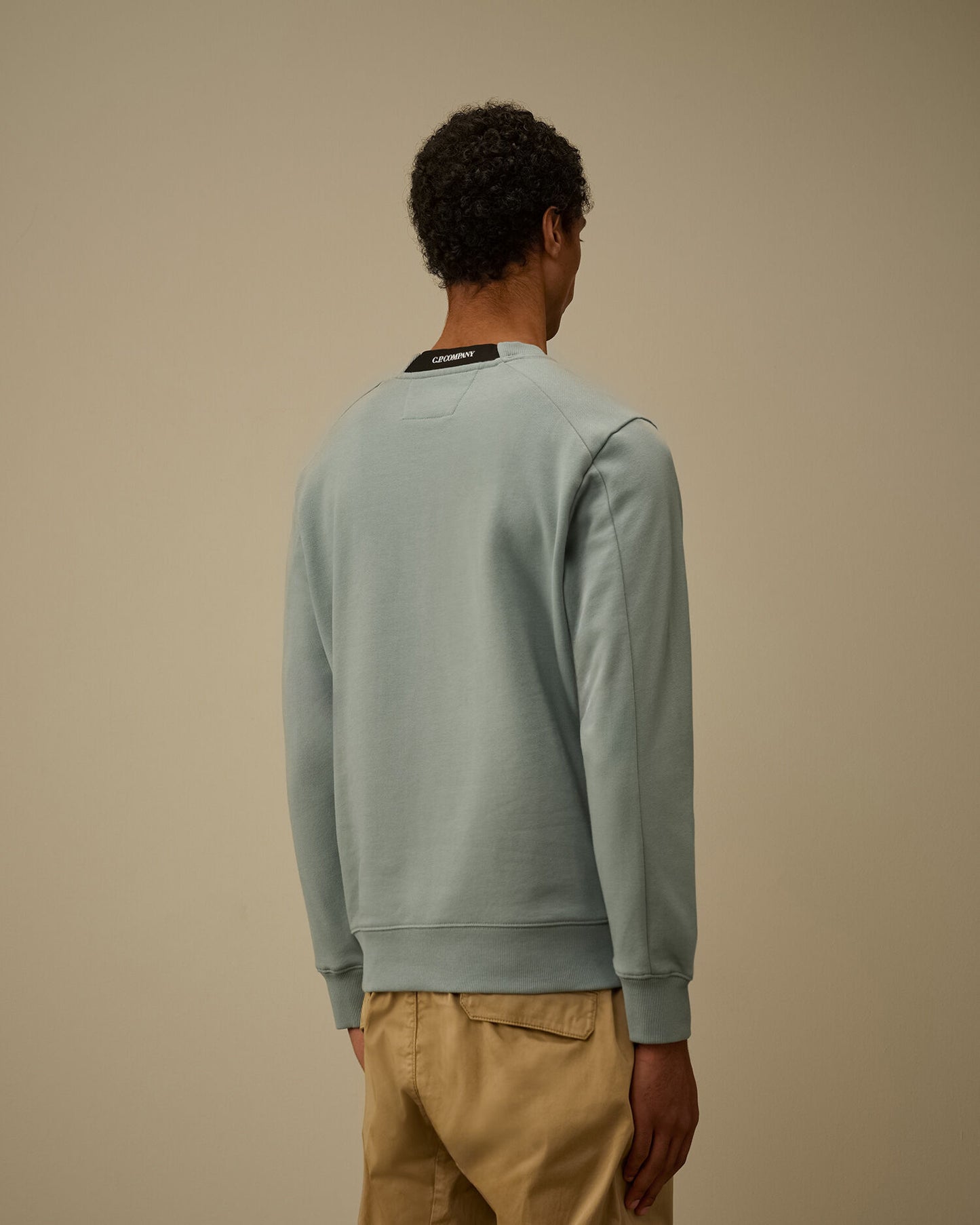 Diagonal Raised Fleece Crewneck Lens Sweatshirt, SILVER BLUE