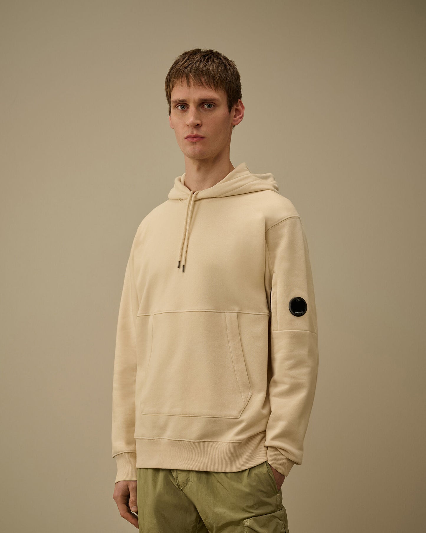 Diagonal Raised Fleece Hooded Lens Sweatshirt, FROZEN DEW - WHITE
