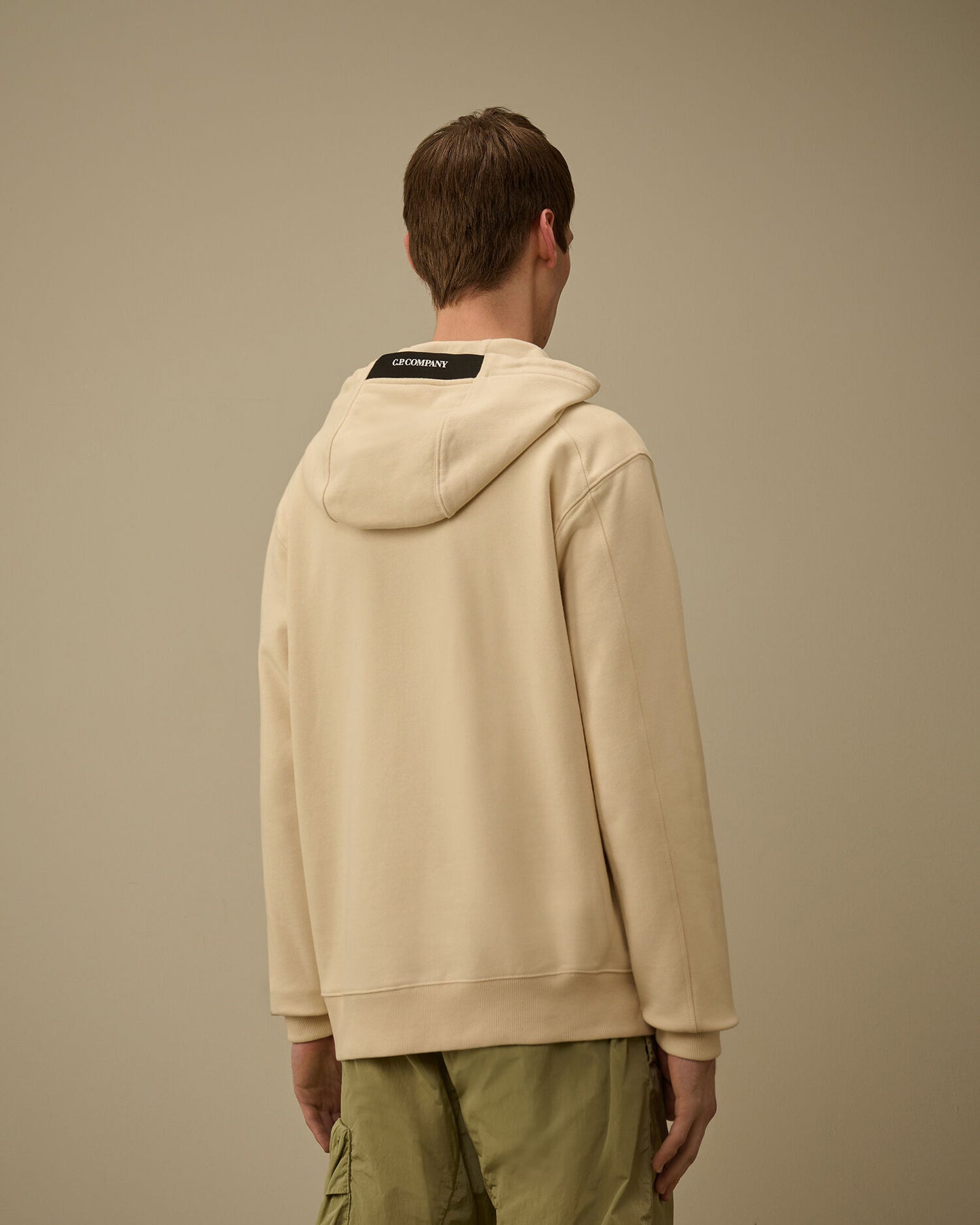 Diagonal Raised Fleece Hooded Lens Sweatshirt, FROZEN DEW - WHITE