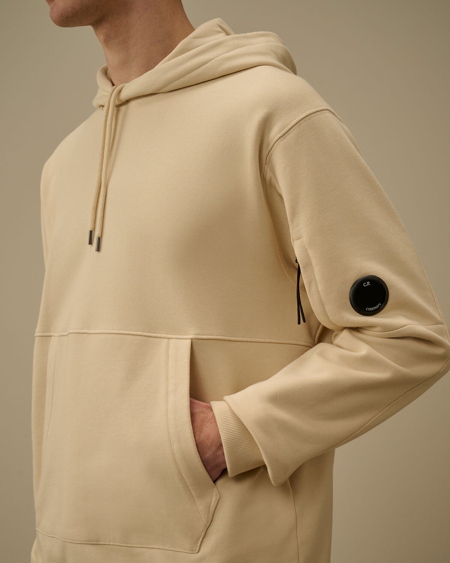 Diagonal Raised Fleece Hooded Lens Sweatshirt, FROZEN DEW - WHITE
