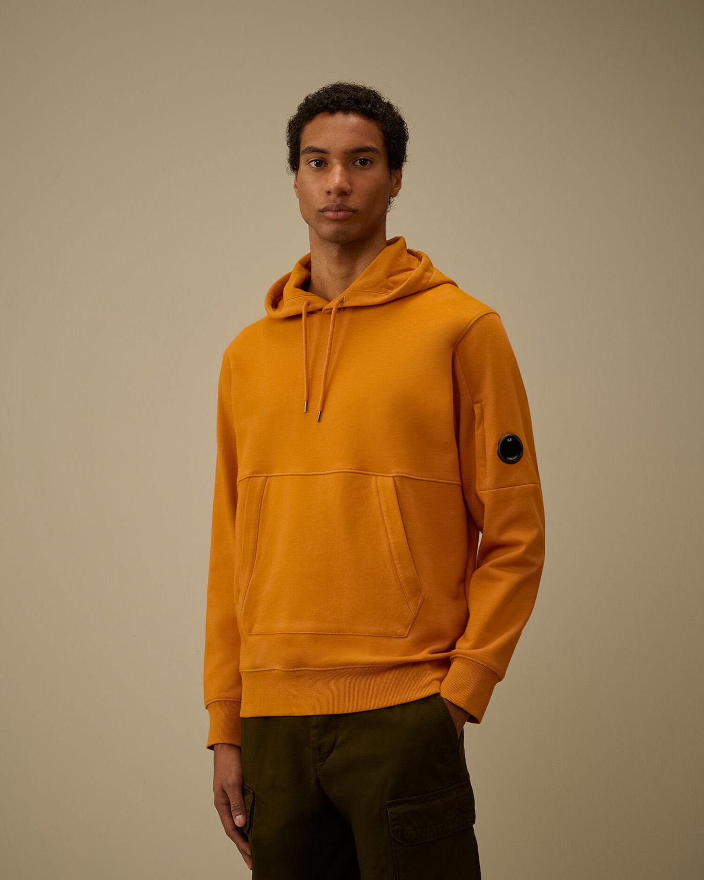 Diagonal Raised Fleece Hooded Lens Sweatshirt, DESERT SUN - ORANGE