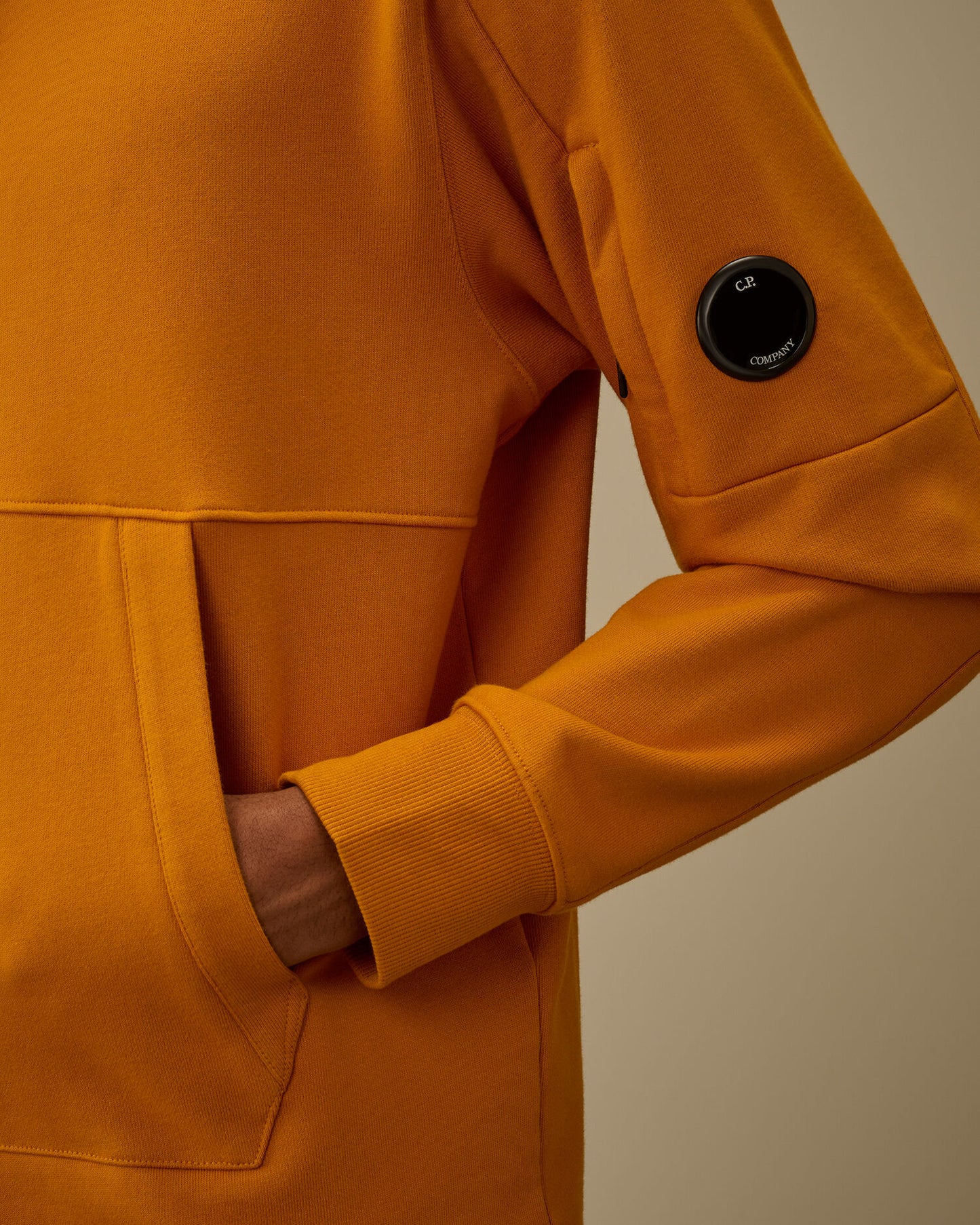 Diagonal Raised Fleece Hooded Lens Sweatshirt, DESERT SUN - ORANGE