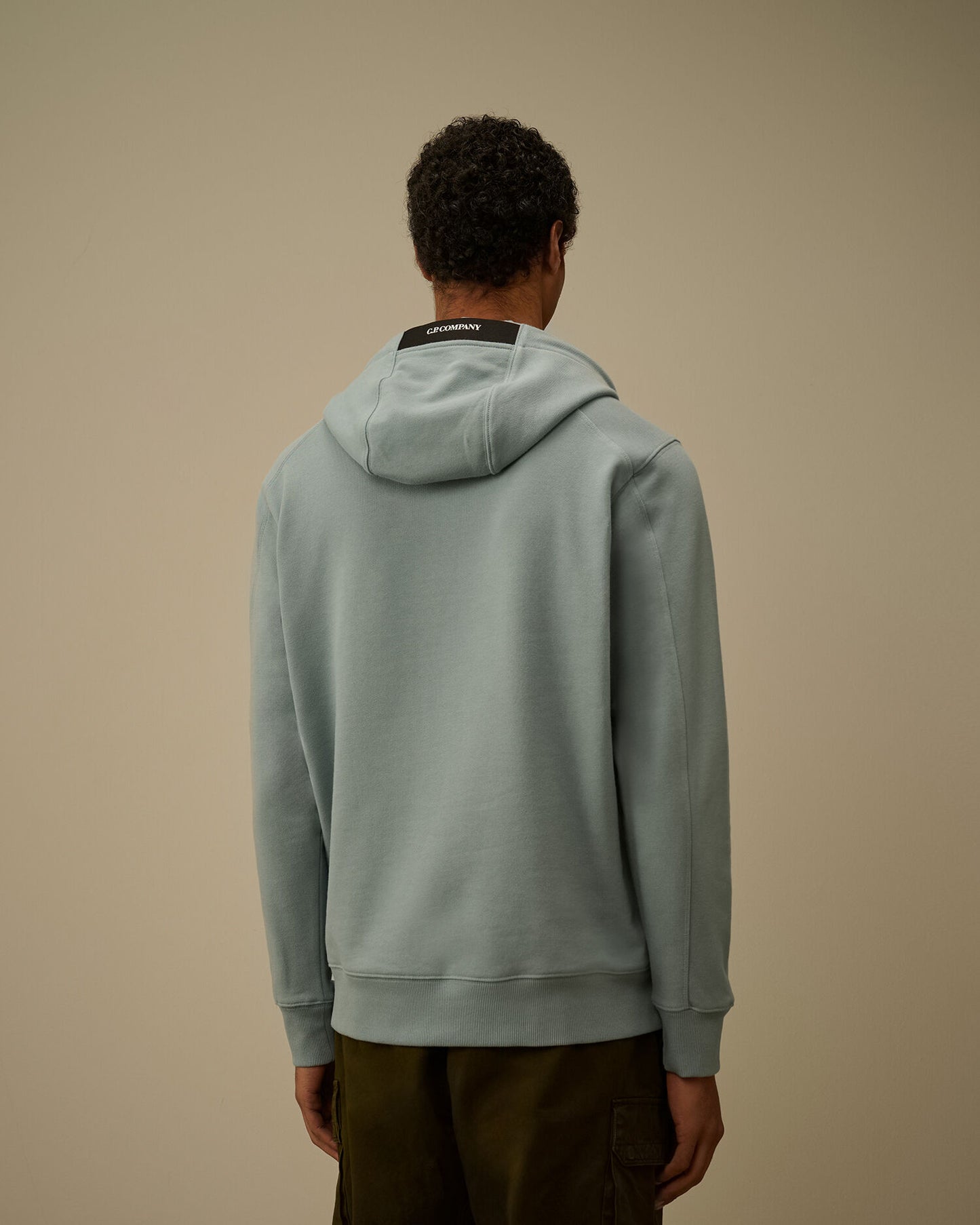 Diagonal Raised Fleece Hooded Lens Sweatshirt, SILVER BLUE