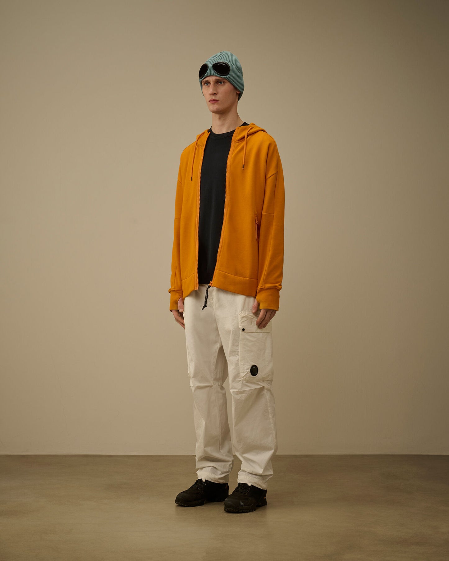 Diagonal Raised Fleece Goggle Sweatshirt, DESERT SUN - ORANGE