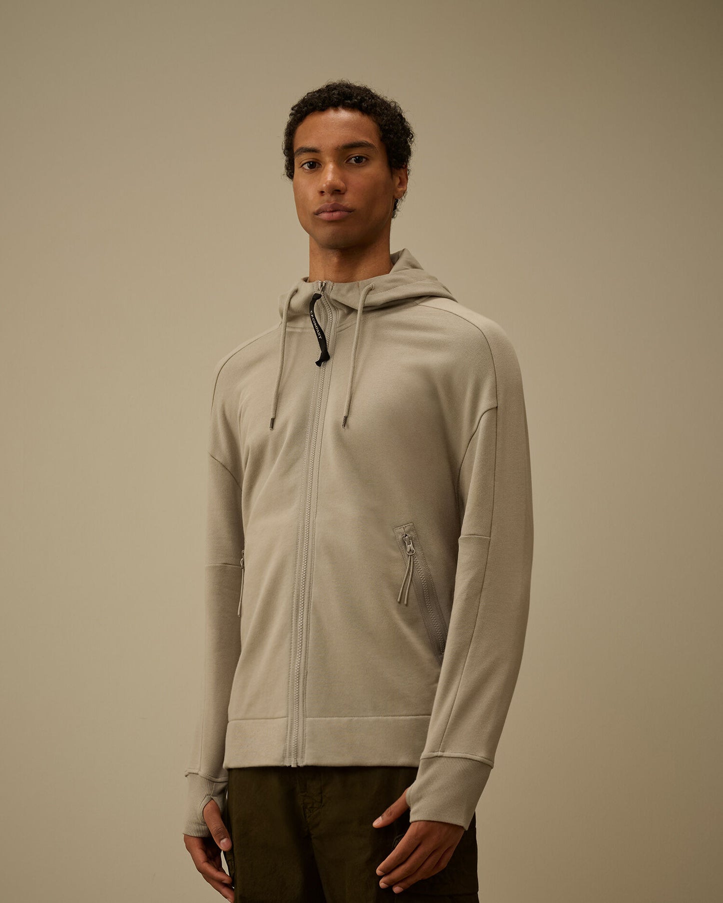 Diagonal Raised Fleece Goggle Sweatshirt, DOVE - GREY