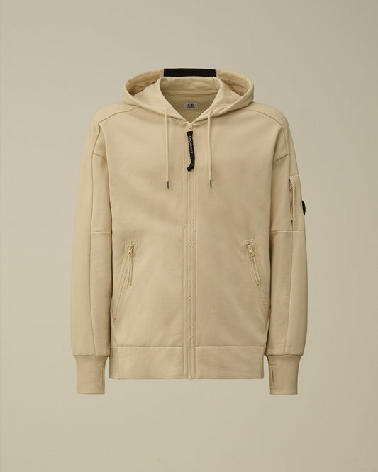 Diagonal Raised Fleece Zip Hooded Lens Sweatshirt, FROZEN DEW - WHITE