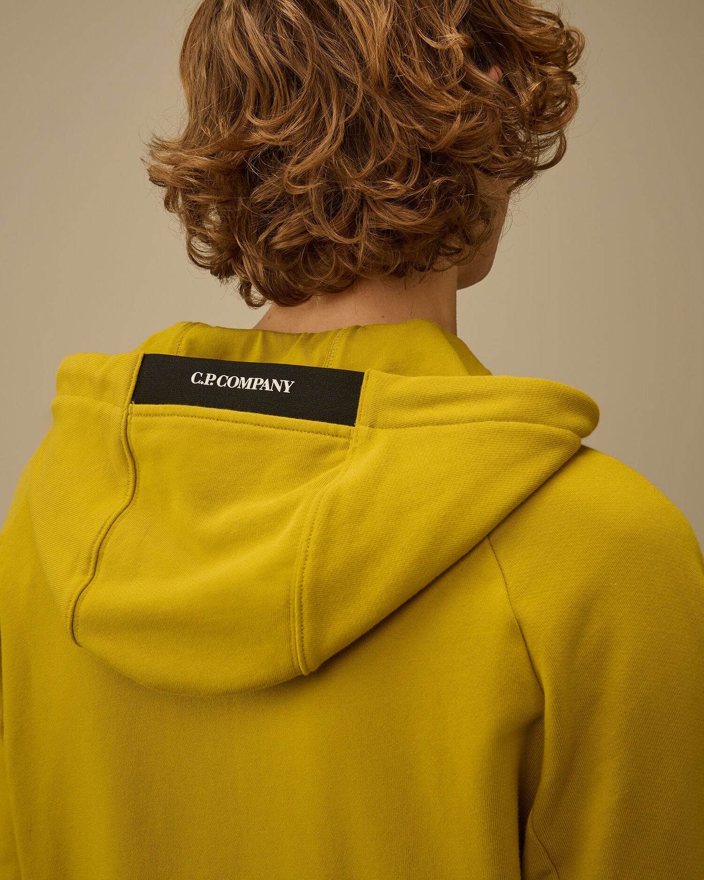 Diagonal Raised Fleece Zip Hooded Lens Sweatshirt, ANTIQUE MOSS -YELLOW