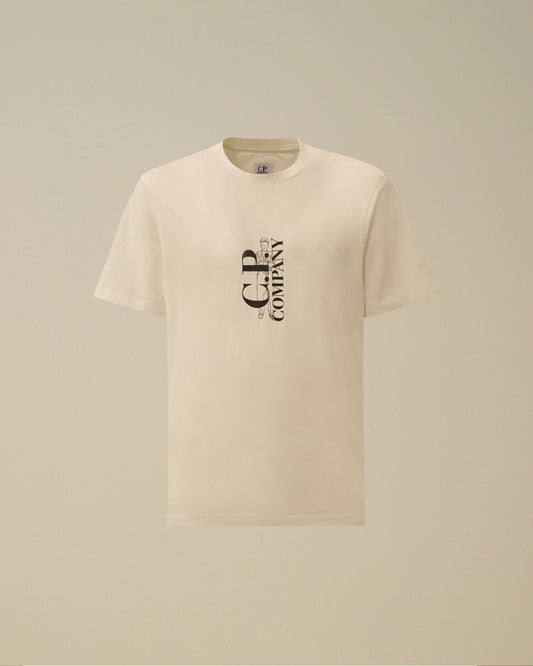 30/1 Jersey Short Sleeve Printed T-Shirt, GAUZE WHITE