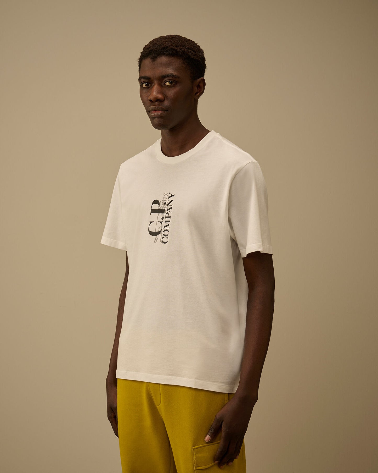 30/1 Jersey Short Sleeve Printed T-Shirt, GAUZE WHITE