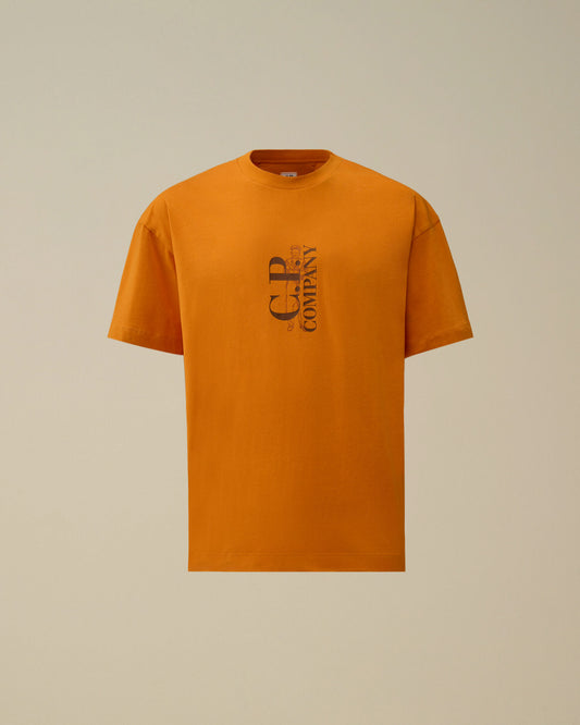30/1 Jersey Short Sleeve Printed T-Shirt, DESERT SUN - ORANGE