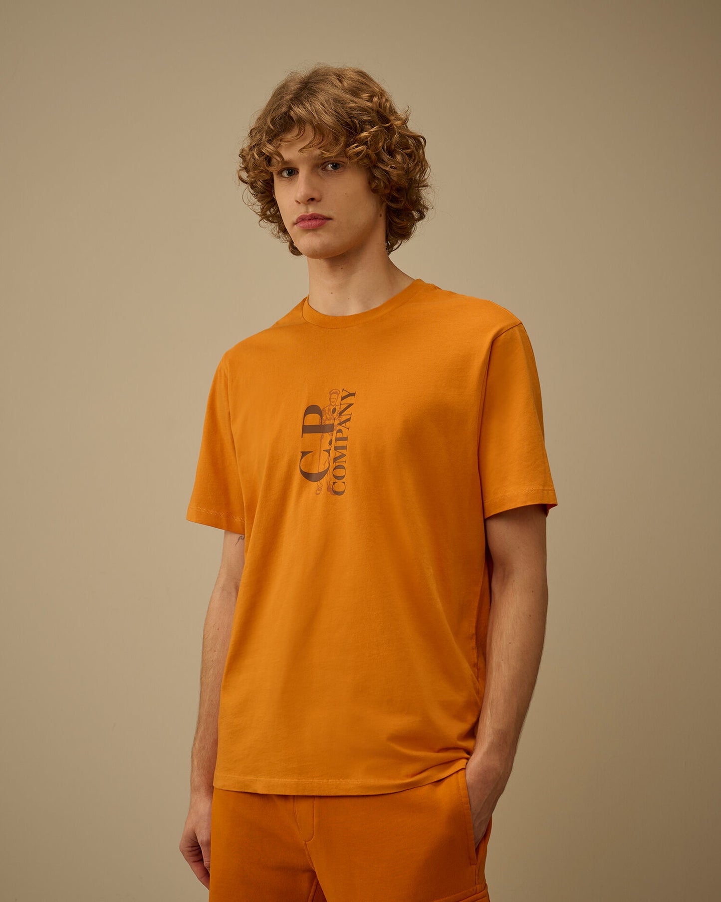 30/1 Jersey Short Sleeve Printed T-Shirt, DESERT SUN - ORANGE