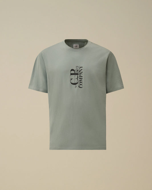 30/1 Jersey Short Sleeve Printed T-Shirt, SILVER BLUE