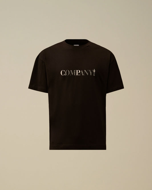 30/1 Jersey Short Sleeve Chest Logo T-Shirt, BLACK