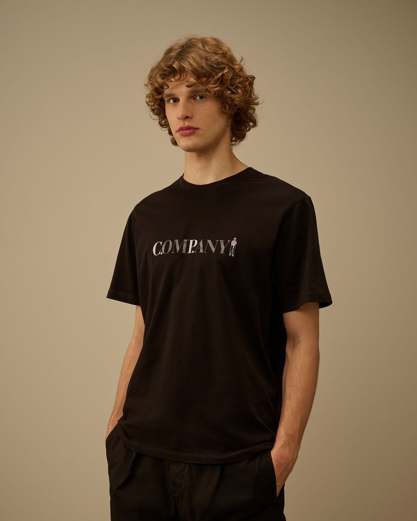 30/1 Jersey Short Sleeve Chest Logo T-Shirt, BLACK