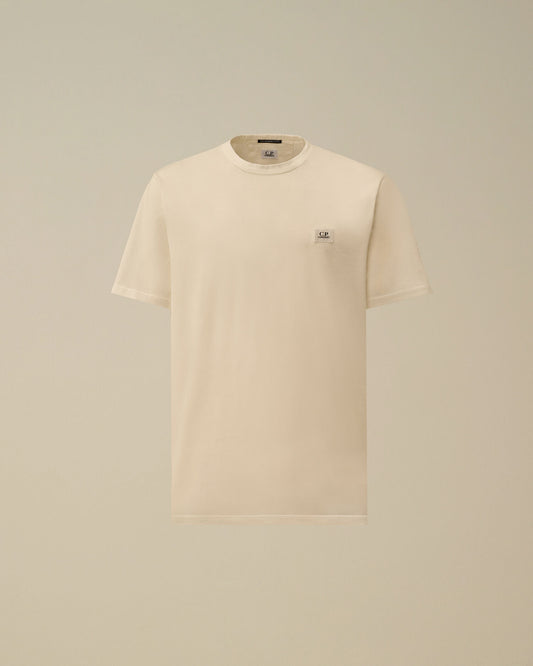 Mercerized Jersey 70/2 Gasato Short Sleeve Patch T-Shirt, GAUZE WHITE