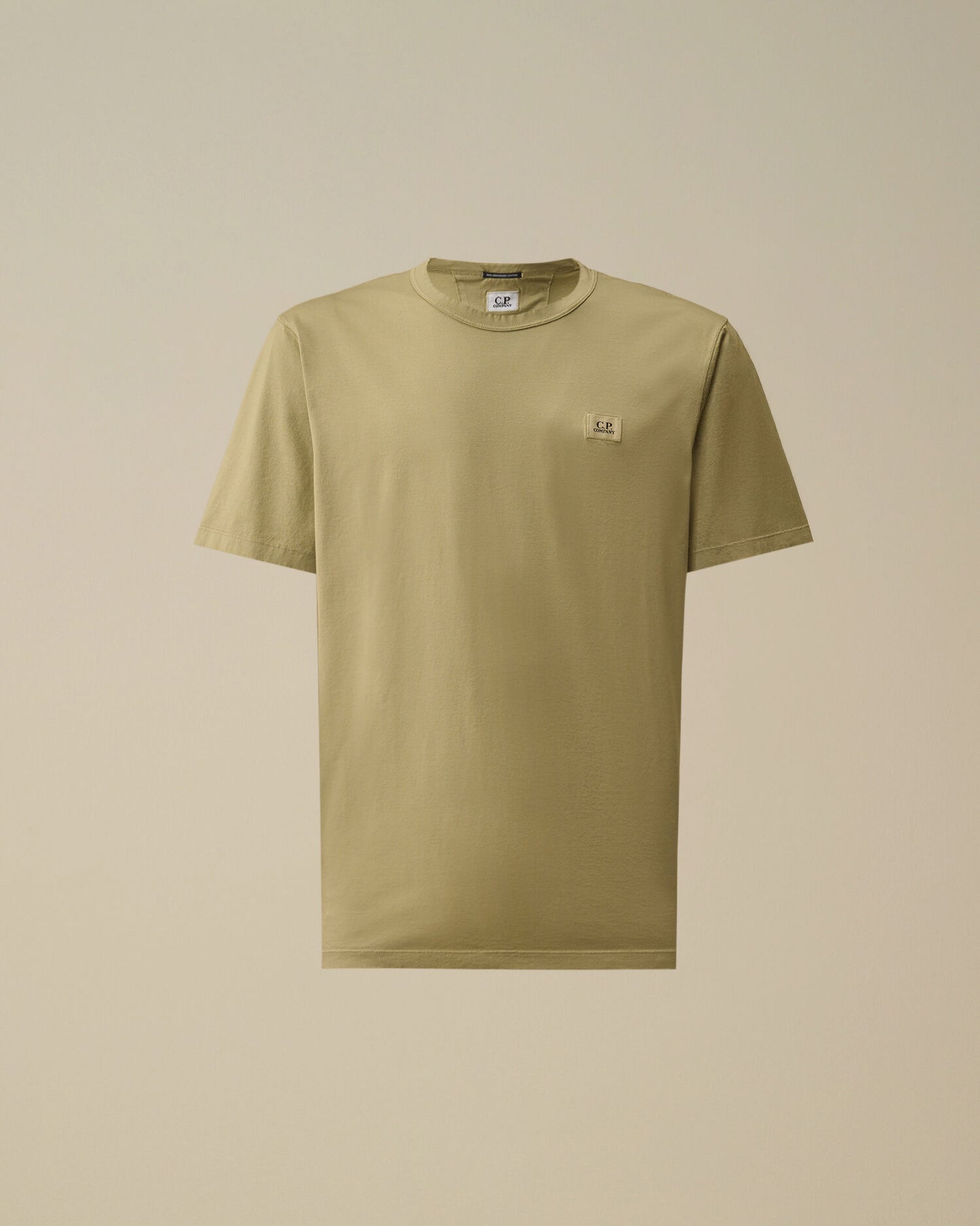 Mercerized Jersey 70/2 Gasato Short Sleeve Patch T-Shirt, MOSS GRAY - GREEN