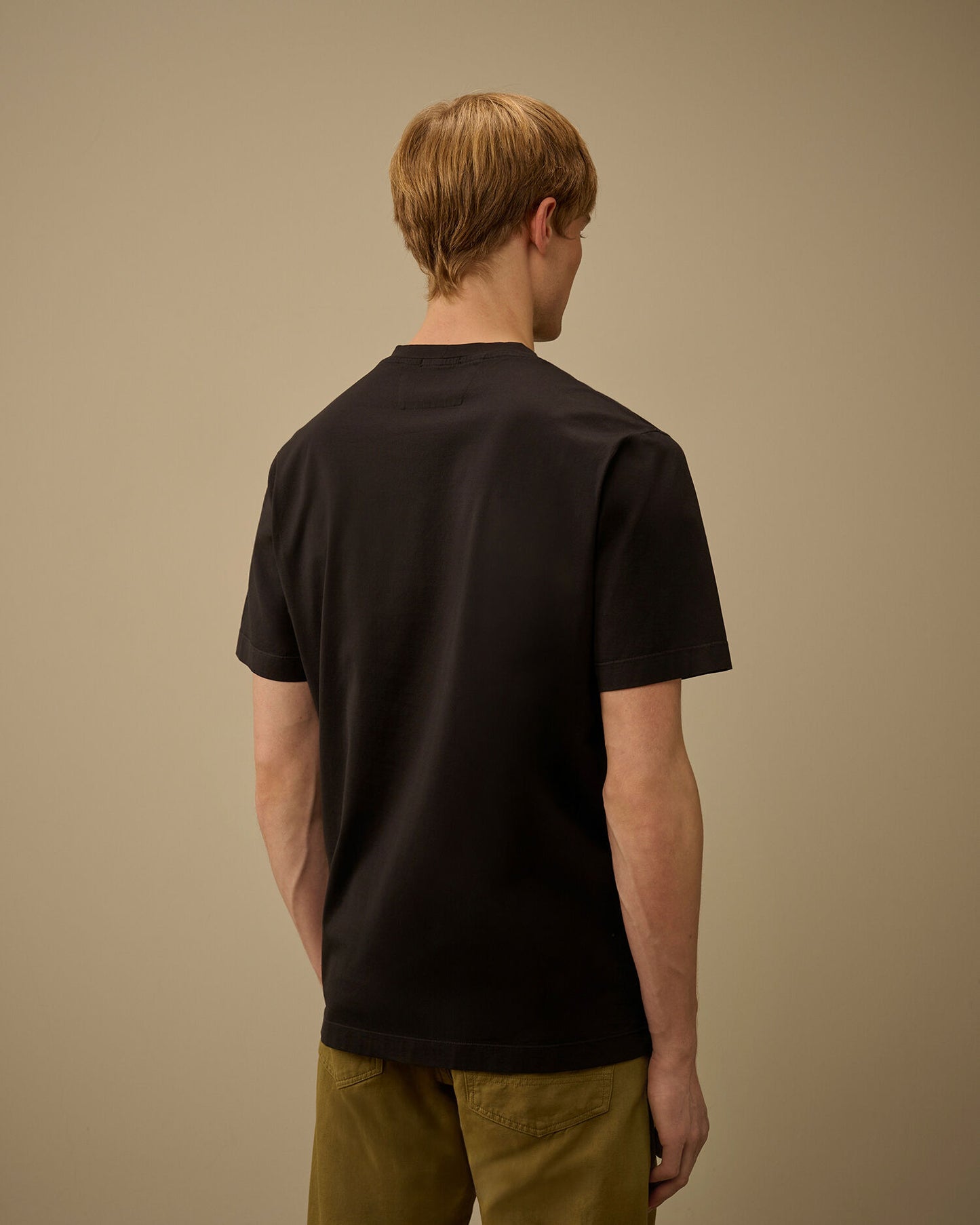 Mercerized Jersey 70/2 Gasato Short Sleeve T-Shirt, BLACK