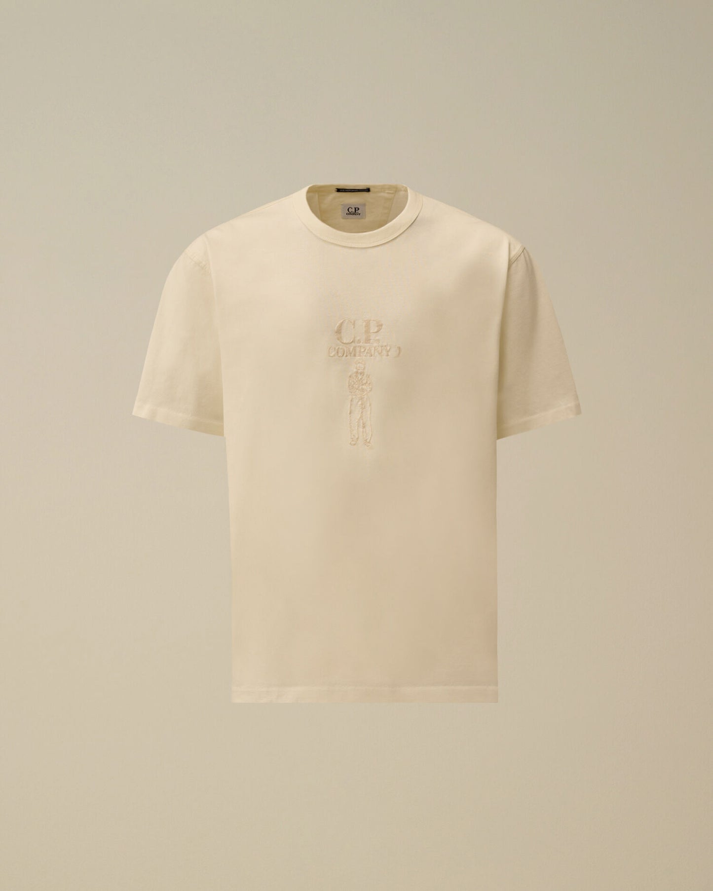 Mercerized Jersey 30/2 Twisted Short Sleeve Logo T-Shirt, GAUZE WHITE