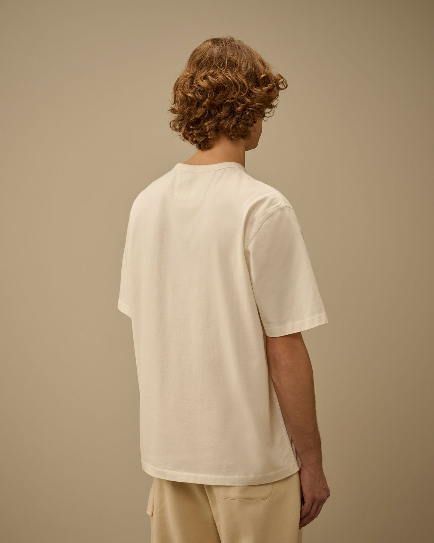 Mercerized Jersey 30/2 Twisted Short Sleeve Logo T-Shirt, GAUZE WHITE