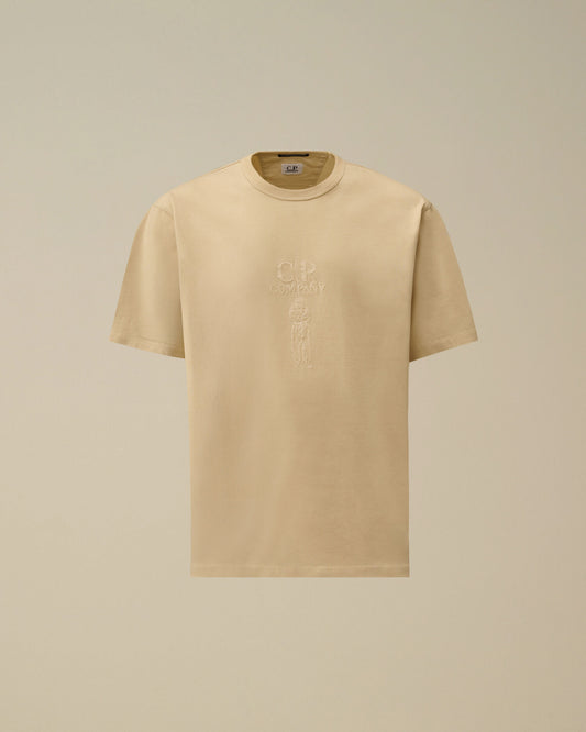 Mercerized Jersey 30/2 Twisted Short Sleeve Logo T-Shirt, FROZEN DEW - WHITE