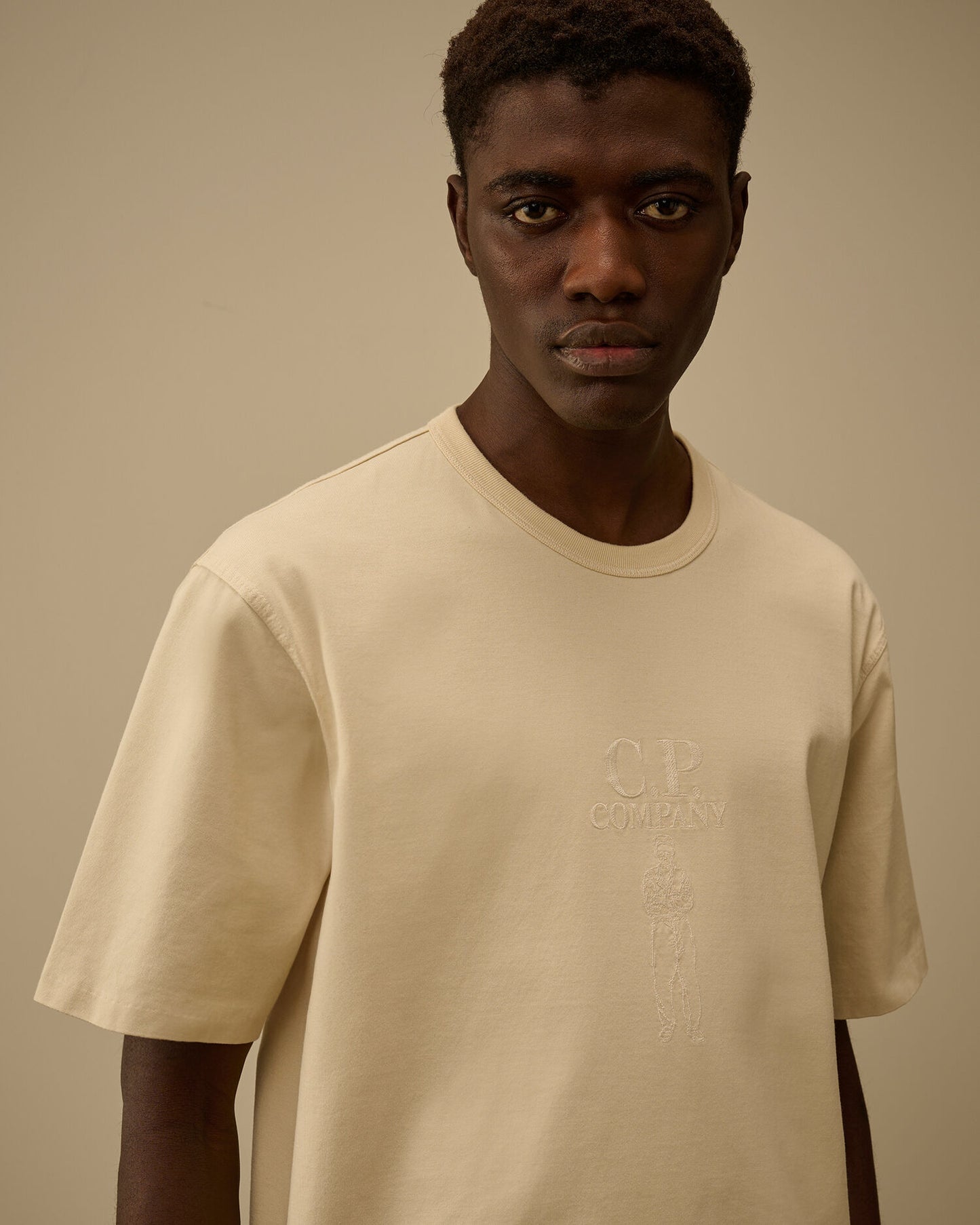 Mercerized Jersey 30/2 Twisted Short Sleeve Logo T-Shirt, FROZEN DEW - WHITE