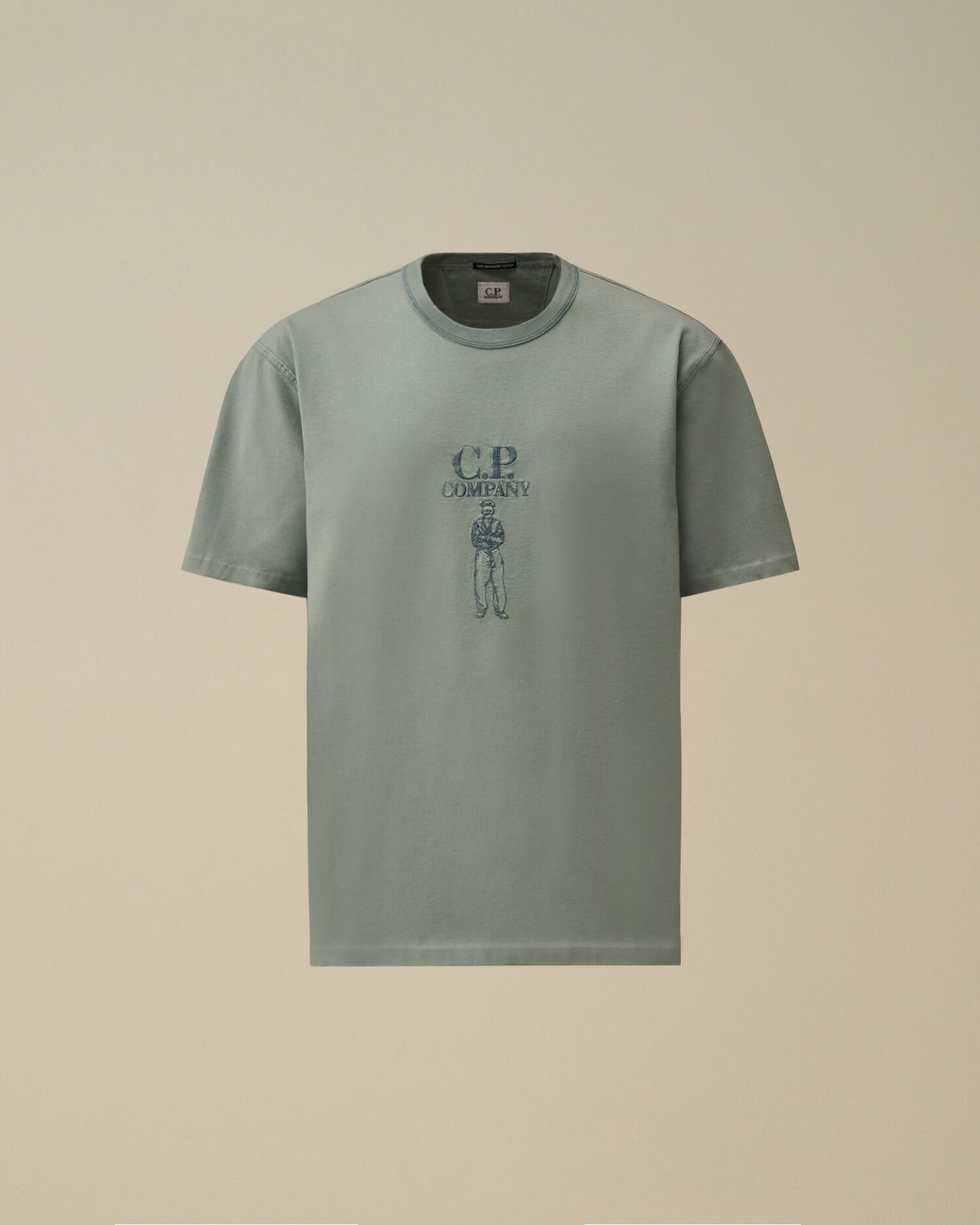 Mercerized Jersey 30/2 Twisted Short Sleeve Logo T-Shirt, SILVER BLUE