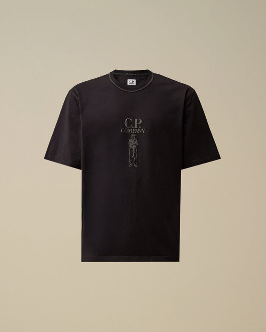 Mercerized Jersey 30/2 Twisted Short Sleeve Logo T-Shirt, TOTAL ECLIPSE - BLUE