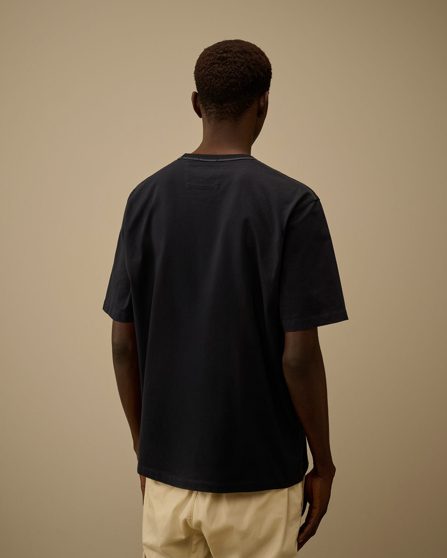 Mercerized Jersey 30/2 Twisted Short Sleeve Logo T-Shirt, TOTAL ECLIPSE - BLUE