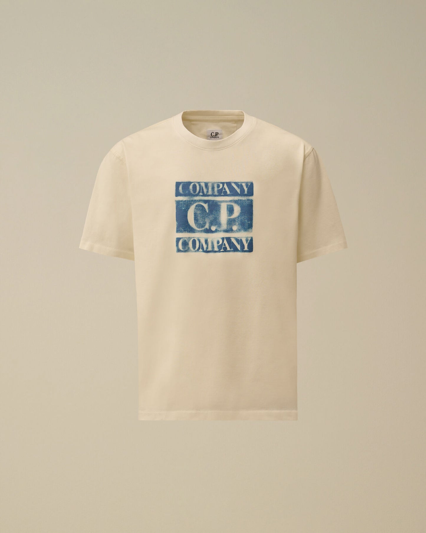30/1 Jersey Short Sleeve Faded Logo T-Shirt, GAUZE WHITE