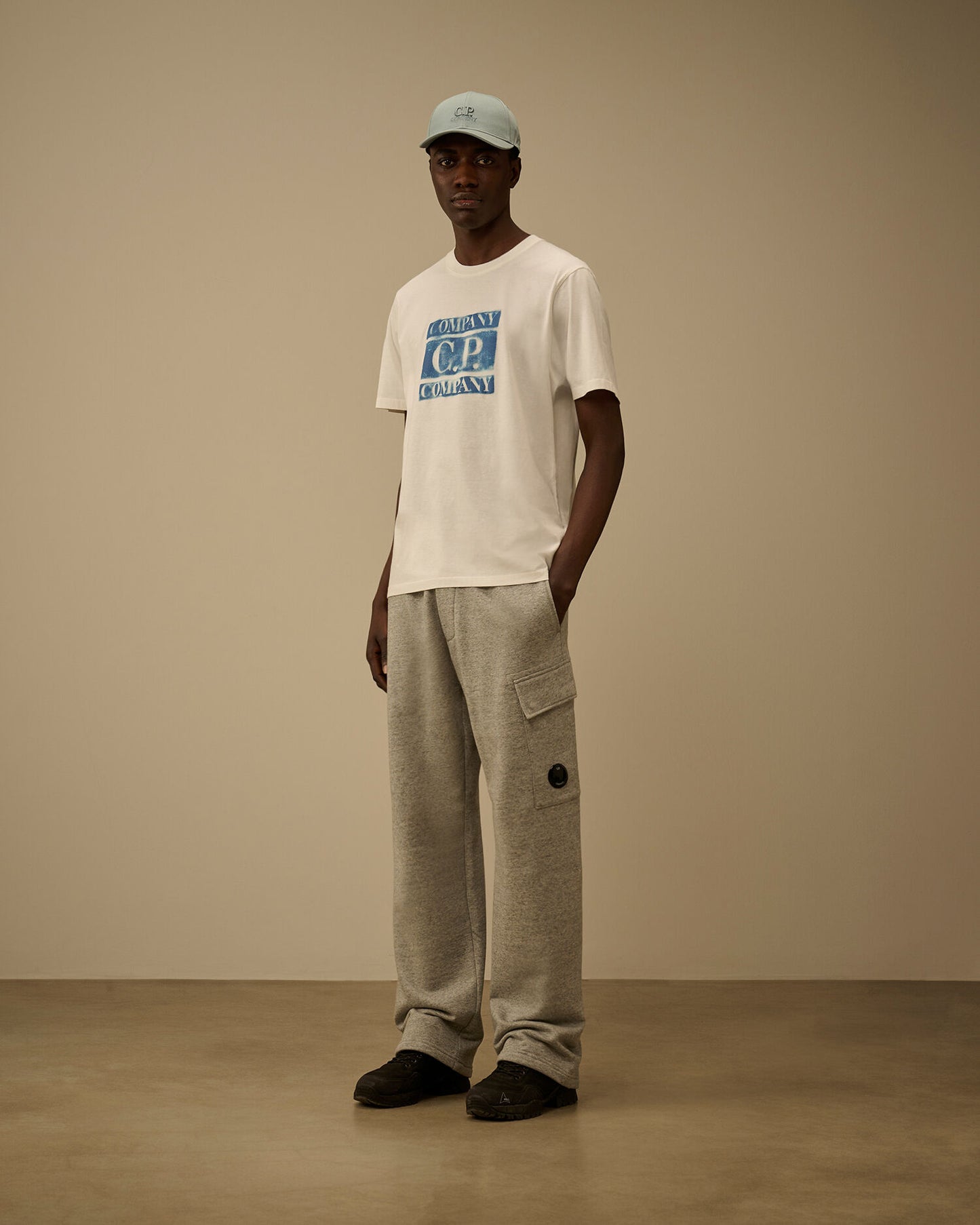 30/1 Jersey Short Sleeve Faded Logo T-Shirt, GAUZE WHITE